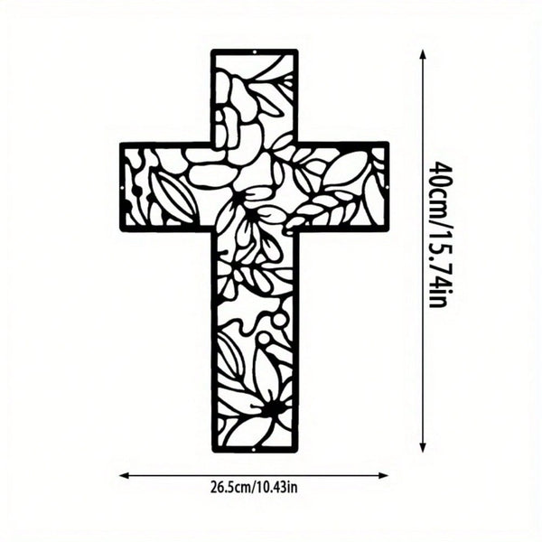 1 Piece Metal Black Cross Wall Decor - Cross Wall Decor For Living Room, Kitchen And Home Decor - Metal Wall Decor