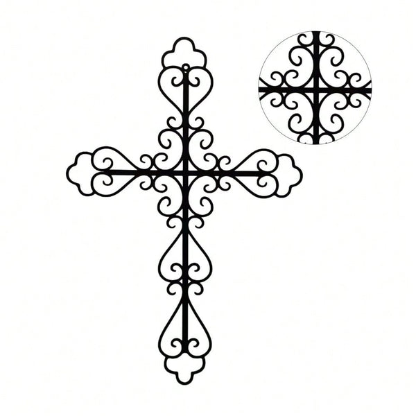 1 Piece Metal Black Cross Wall Decor - Cross Wall Decor For Living Room, Kitchen And Home Decor - Metal Wall Decor