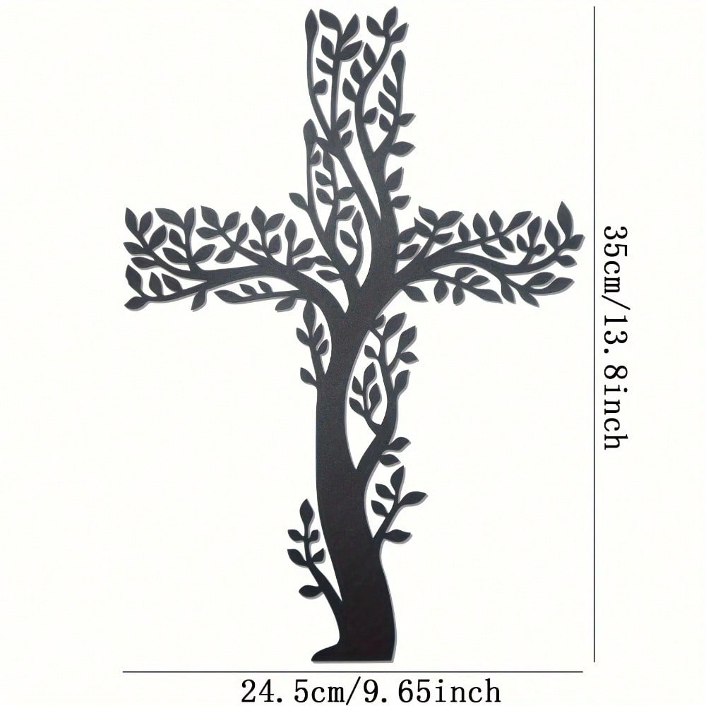 1 Piece Metal Black Cross Wall Decor - Cross Wall Decor For Living Room, Kitchen And Home Decor - Metal Wall Decor