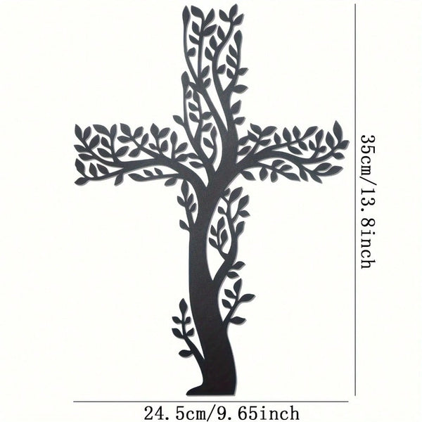 1 Piece Metal Black Cross Wall Decor - Cross Wall Decor For Living Room, Kitchen And Home Decor - Metal Wall Decor