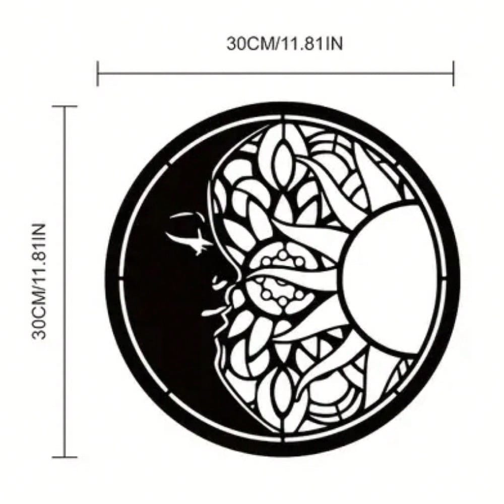 1 piece of metal sun and moon art wall decoration, sun and moon metal wall decoration, metal sun and moon class logo wall decoration, metal wall hanging