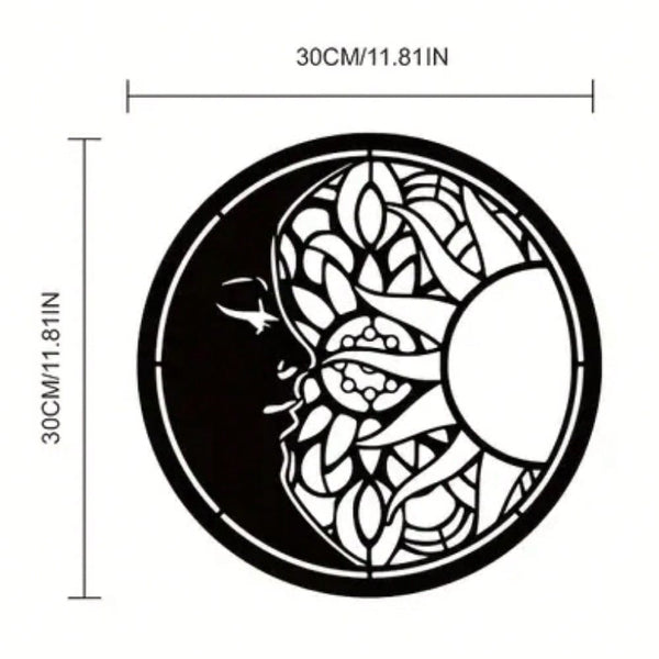 1 piece of metal sun and moon art wall decoration, sun and moon metal wall decoration, metal sun and moon class logo wall decoration, metal wall hanging