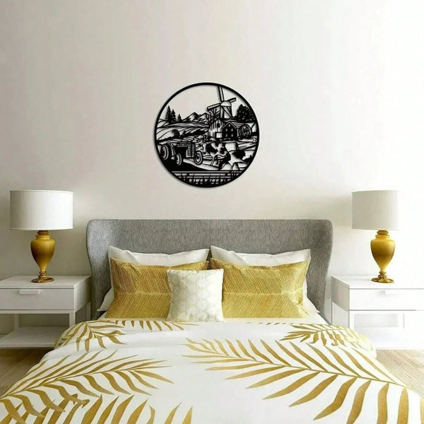 1-Piece Rooster and Cow Metal Wall Decorations: Modern Farmhouse Style Farm Animal Decorations, Hanging Artwork by HelloYoung