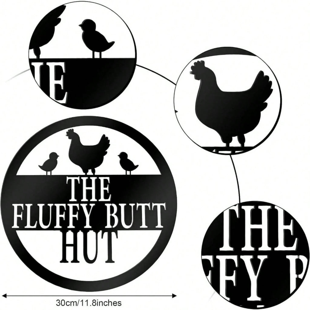 1-Piece Rooster and Cow Metal Wall Decorations: Modern Farmhouse Style Farm Animal Decorations, Hanging Artwork by HelloYoung