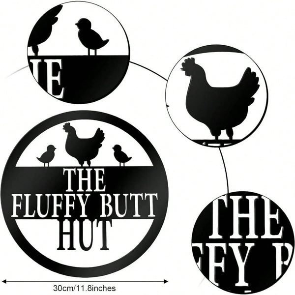 1-Piece Rooster and Cow Metal Wall Decorations: Modern Farmhouse Style Farm Animal Decorations, Hanging Artwork by HelloYoung