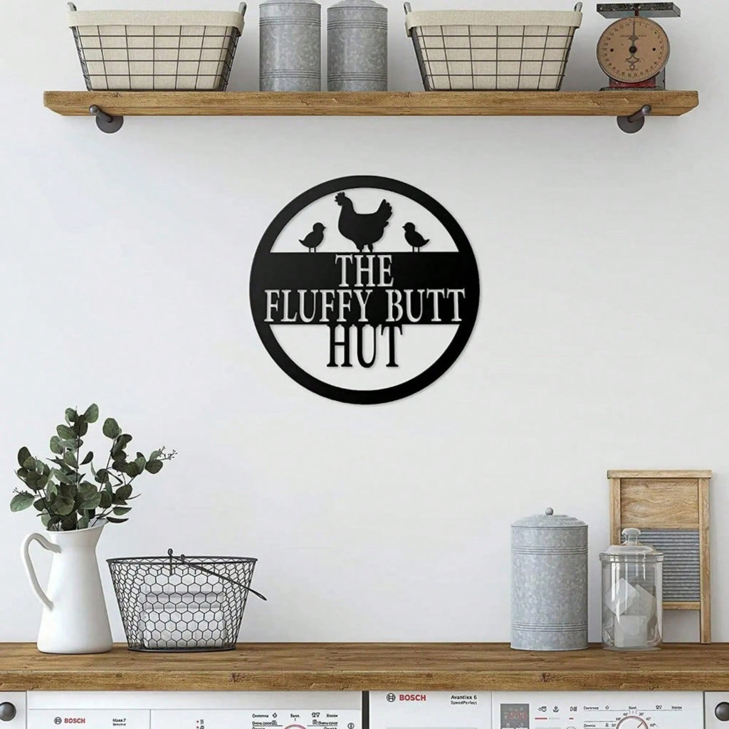 1-Piece Rooster and Cow Metal Wall Decorations: Modern Farmhouse Style Farm Animal Decorations, Hanging Artwork by HelloYoung