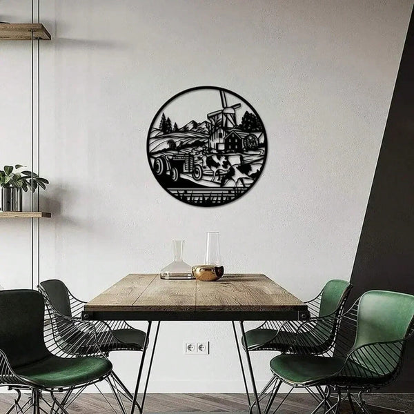 1-Piece Rooster and Cow Metal Wall Decorations: Modern Farmhouse Style Farm Animal Decorations, Hanging Artwork by HelloYoung