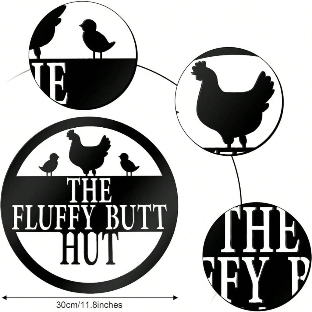 1-Piece Rooster and Cow Metal Wall Decorations: Modern Farmhouse Style Farm Animal Decorations, Hanging Artwork by HelloYoung