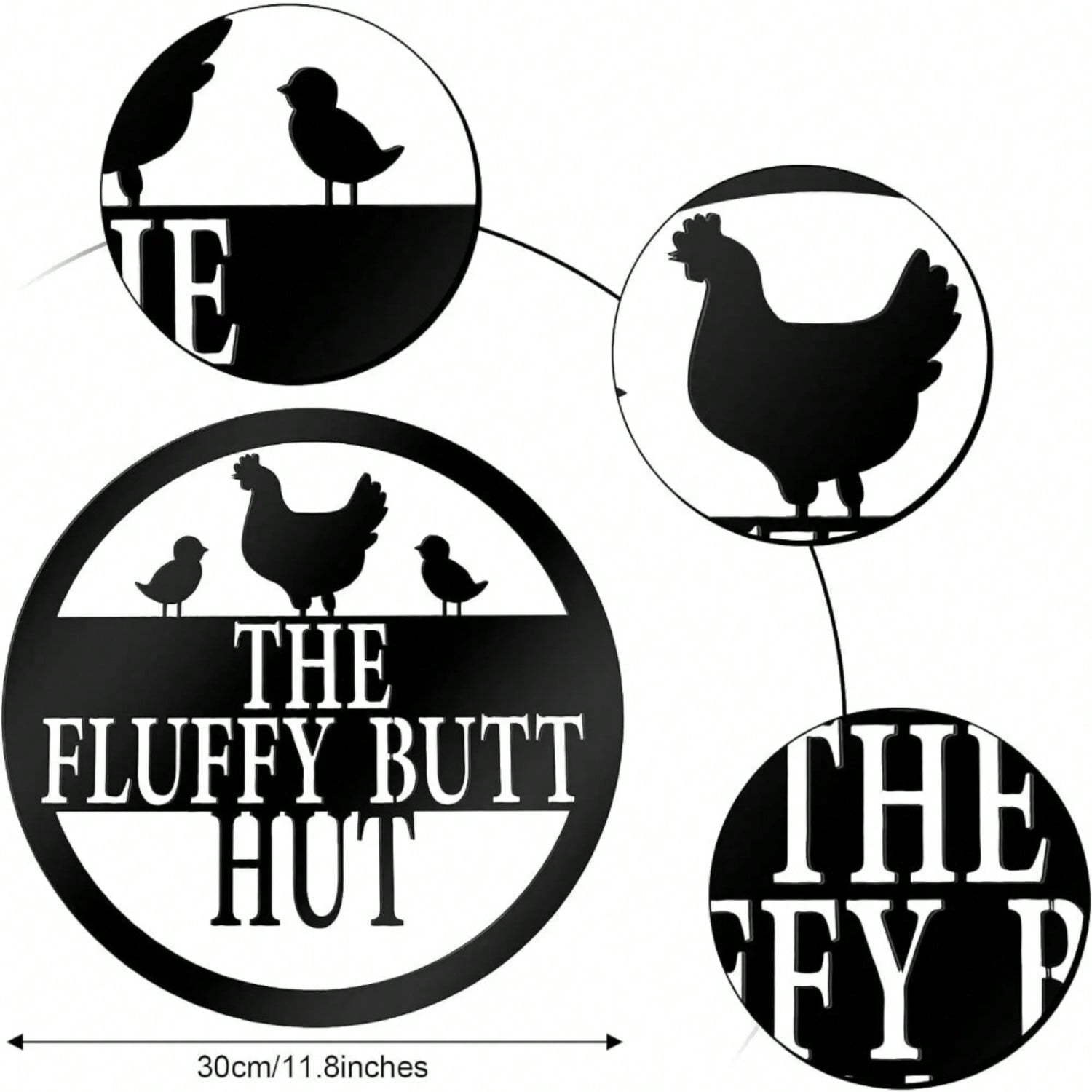 1-Piece Rooster and Cow Metal Wall Decorations: Modern Farmhouse Style Farm Animal Decorations, Hanging Artwork by HelloYoung
