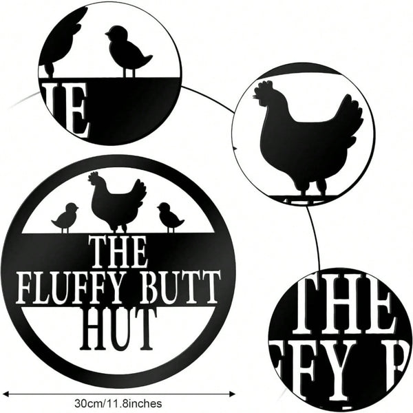 1-Piece Rooster and Cow Metal Wall Decorations: Modern Farmhouse Style Farm Animal Decorations, Hanging Artwork by HelloYoung