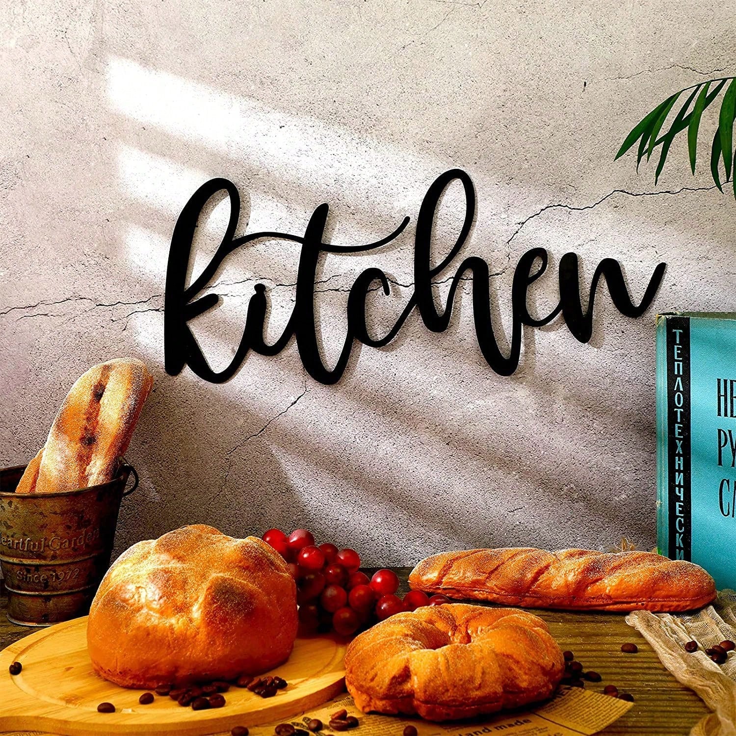 1PC Kitchen Metal Cutout Signs, Metal Kitchen Word Wall Decor, Art Kitchen, Home Restaurant Dining Room Kitchen Wall Decor