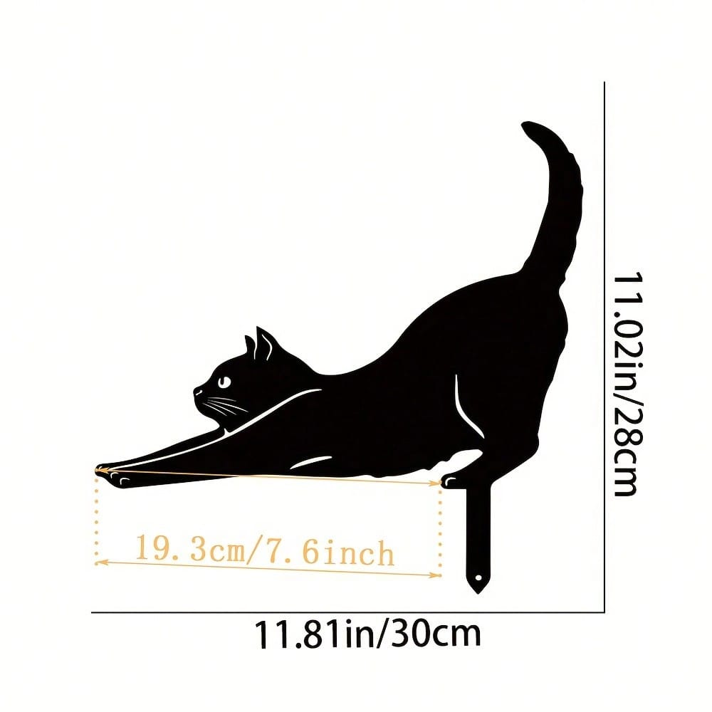 1 piece cat family garden decoration plug, cute cat garden decoration silhouette animal outdoor statue, suitable for cat courtyard garden lawn