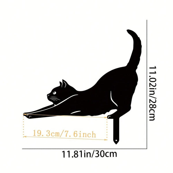 1 piece cat family garden decoration plug, cute cat garden decoration silhouette animal outdoor statue, suitable for cat courtyard garden lawn