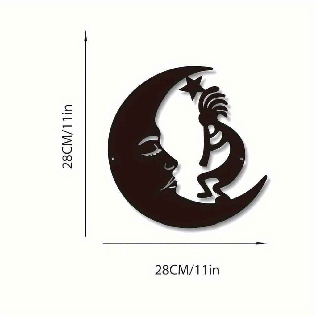 CIFbuy™ Interactive Fashionable 1pc Metal Moon Wall Art - Rotating Metal Moon Phase Set with Dynamic Lunar Cycle, Trendy Steel Decor Creates Interactive Celestial Ambiance - Wall Sculptures.