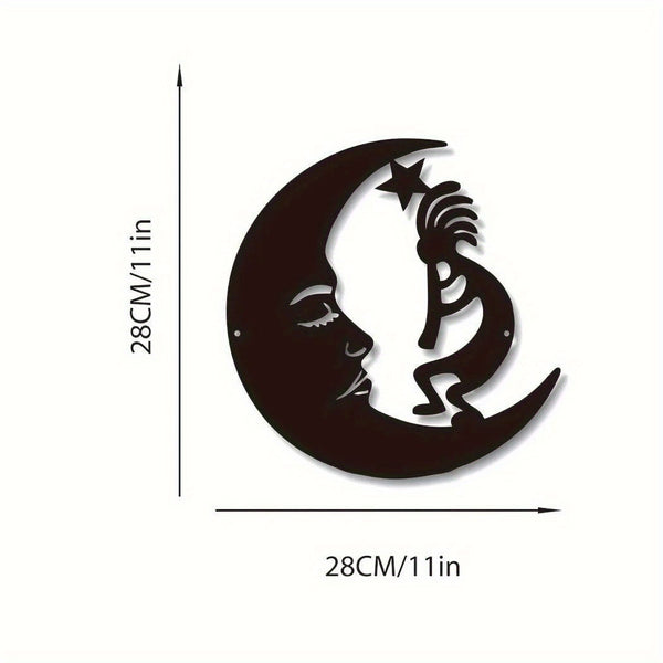 CIFbuy™ Interactive Fashionable 1pc Metal Moon Wall Art - Rotating Metal Moon Phase Set with Dynamic Lunar Cycle, Trendy Steel Decor Creates Interactive Celestial Ambiance - Wall Sculptures.