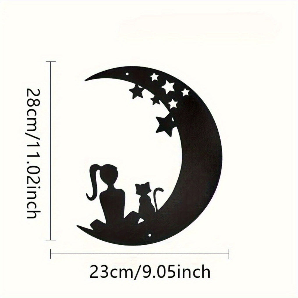 CIFbuy™ Interactive Fashionable 1pc Metal Moon Wall Art - Rotating Metal Moon Phase Set with Dynamic Lunar Cycle, Trendy Steel Decor Creates Interactive Celestial Ambiance - Wall Sculptures.