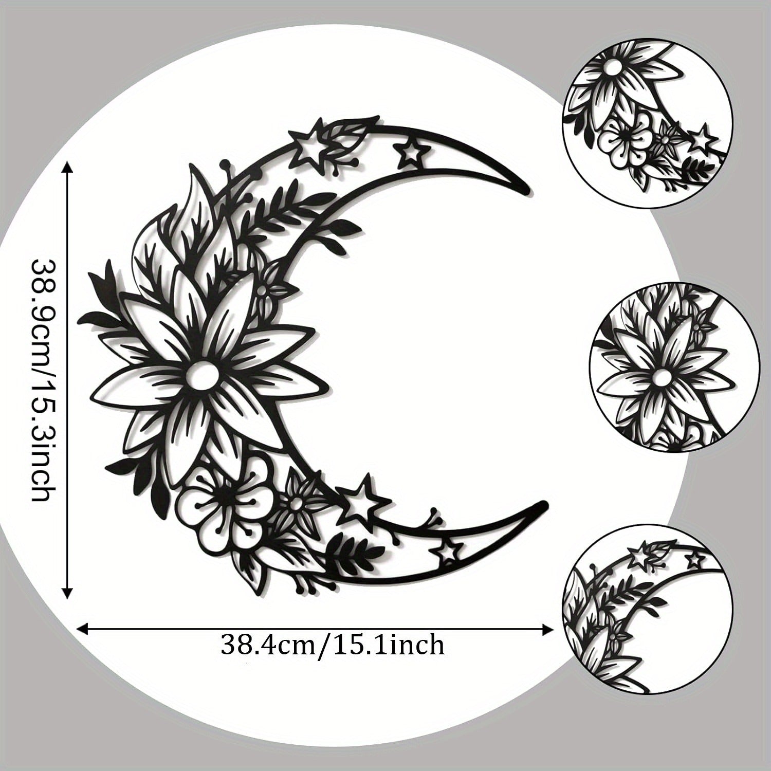 CIFbuy™ Interactive Fashionable 1pc Metal Moon Wall Art - Rotating Metal Moon Phase Set with Dynamic Lunar Cycle, Trendy Steel Decor Creates Interactive Celestial Ambiance - Wall Sculptures.
