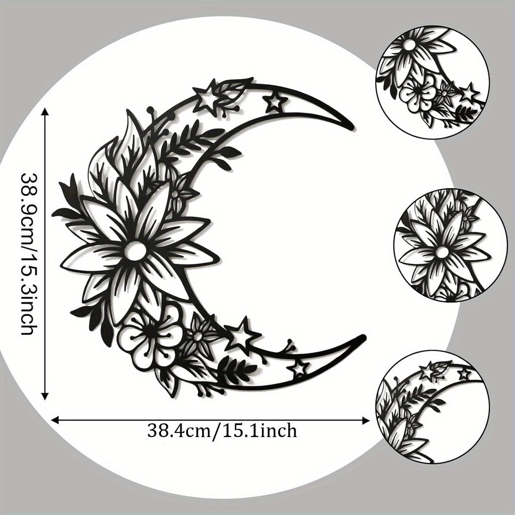 CIFbuy™ Interactive Fashionable 1pc Metal Moon Wall Art - Rotating Metal Moon Phase Set with Dynamic Lunar Cycle, Trendy Steel Decor Creates Interactive Celestial Ambiance - Wall Sculptures.