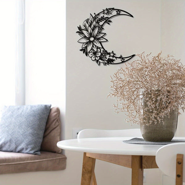 CIFbuy™ Interactive Fashionable 1pc Metal Moon Wall Art - Rotating Metal Moon Phase Set with Dynamic Lunar Cycle, Trendy Steel Decor Creates Interactive Celestial Ambiance - Wall Sculptures.