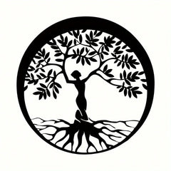 1件金属女人树金属家谱标志牌，家居房间装饰标志牌，户外标志牌，墙面装饰