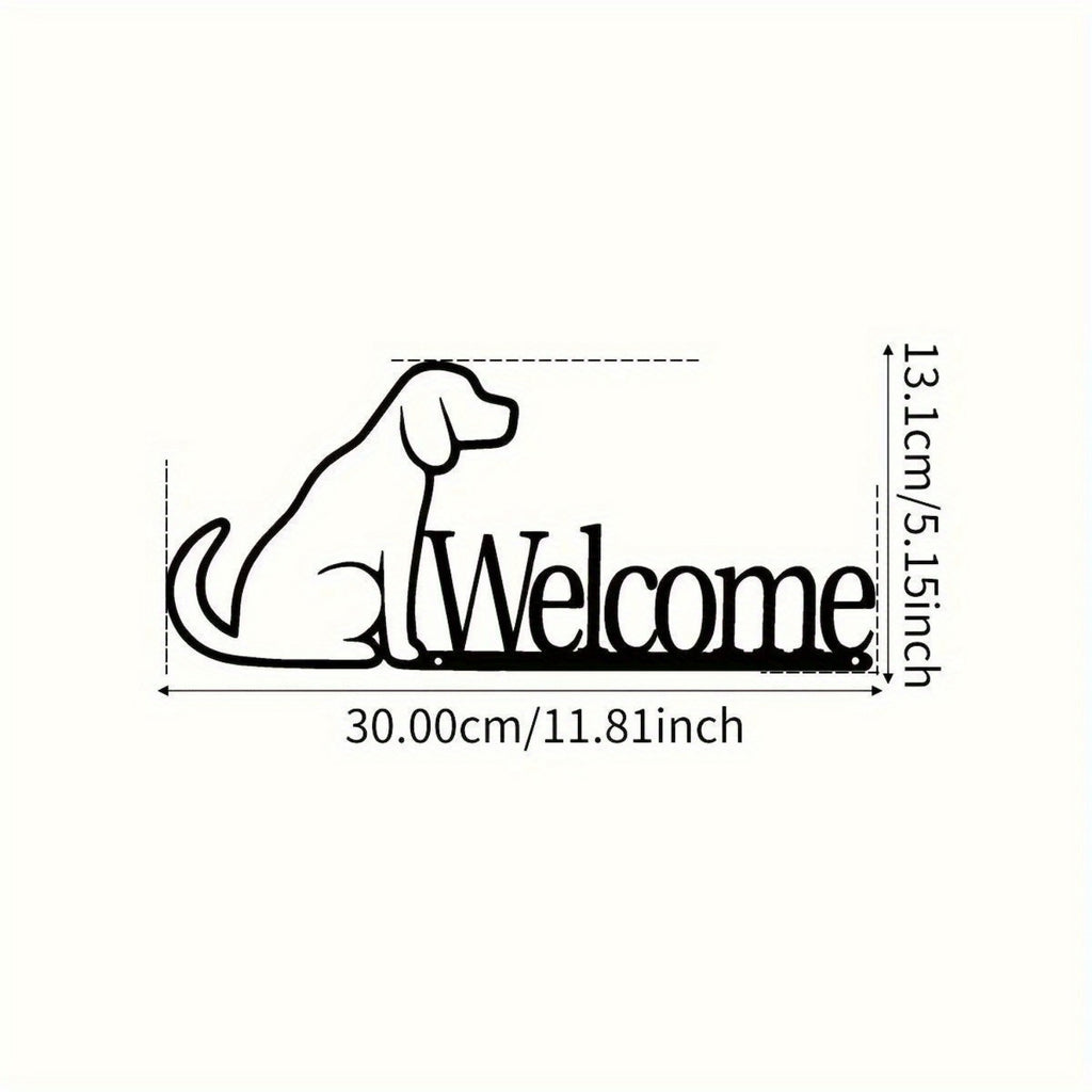 CIFbuy™ Industrial High-Quality 1pc Dog Welcome Sign - Raw Metal Wall Art with Bold German Shepherd Design, Urban Indoor/Outdoor Decor & Edgy Gift for Dog Owners - Wall Sculptures.