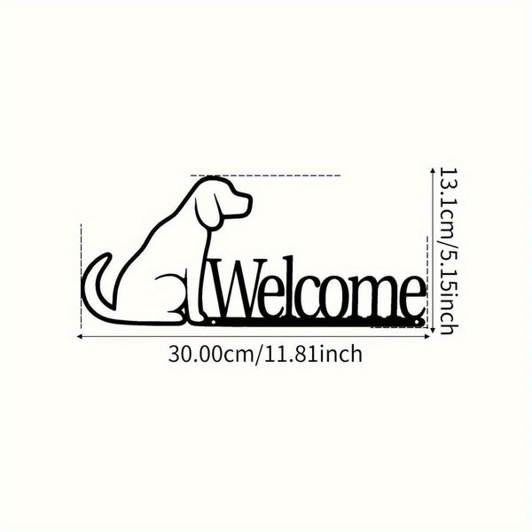 CIFbuy™ Industrial High-Quality 1pc Dog Welcome Sign - Raw Metal Wall Art with Bold German Shepherd Design, Urban Indoor/Outdoor Decor & Edgy Gift for Dog Owners - Wall Sculptures.