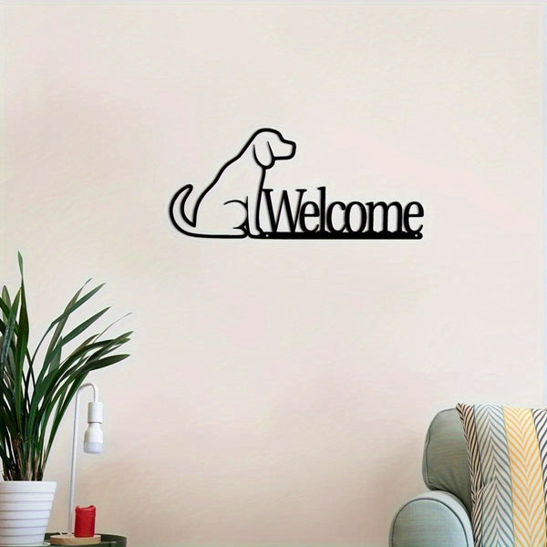 CIFbuy™ Industrial High-Quality 1pc Dog Welcome Sign - Raw Metal Wall Art with Bold German Shepherd Design, Urban Indoor/Outdoor Decor & Edgy Gift for Dog Owners - Wall Sculptures.