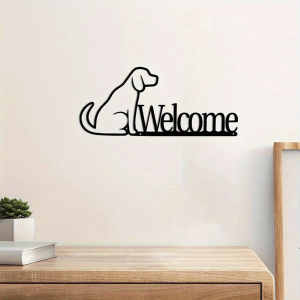 CIFbuy™ Industrial High-Quality 1pc Dog Welcome Sign - Raw Metal Wall Art with Bold German Shepherd Design, Urban Indoor/Outdoor Decor & Edgy Gift for Dog Owners - Wall Sculptures.