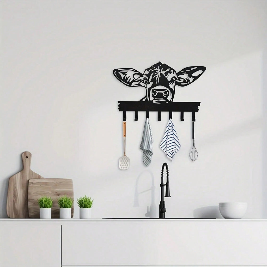 1 Ox Door Hook Hanger - Decorative coat rack for hanging clothing, hats, towels, and keys, home and wall decor