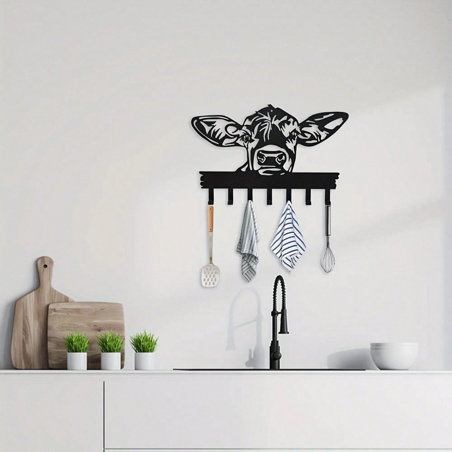1 Ox Door Hook Hanger - Decorative coat rack for hanging clothing, hats, towels, and keys, home and wall decor