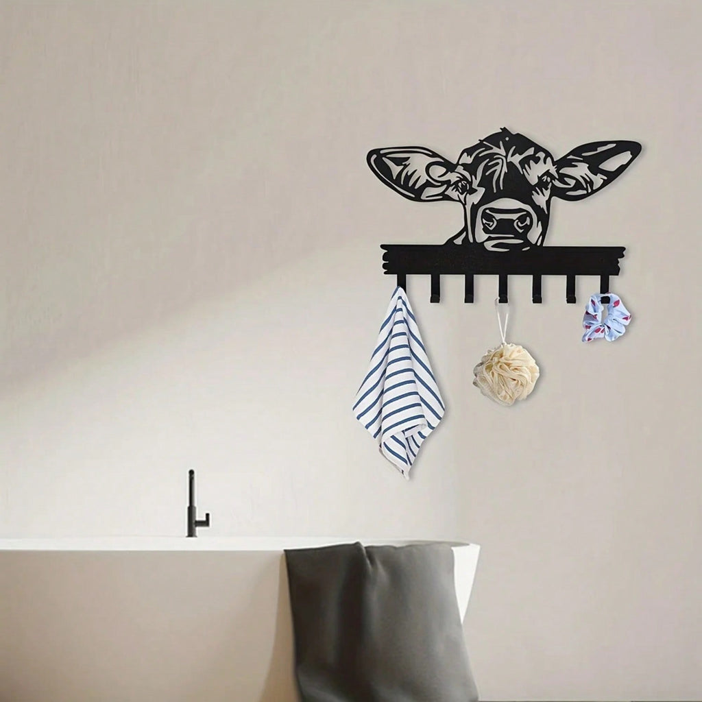 1 Ox Door Hook Hanger - Decorative coat rack for hanging clothing, hats, towels, and keys, home and wall decor