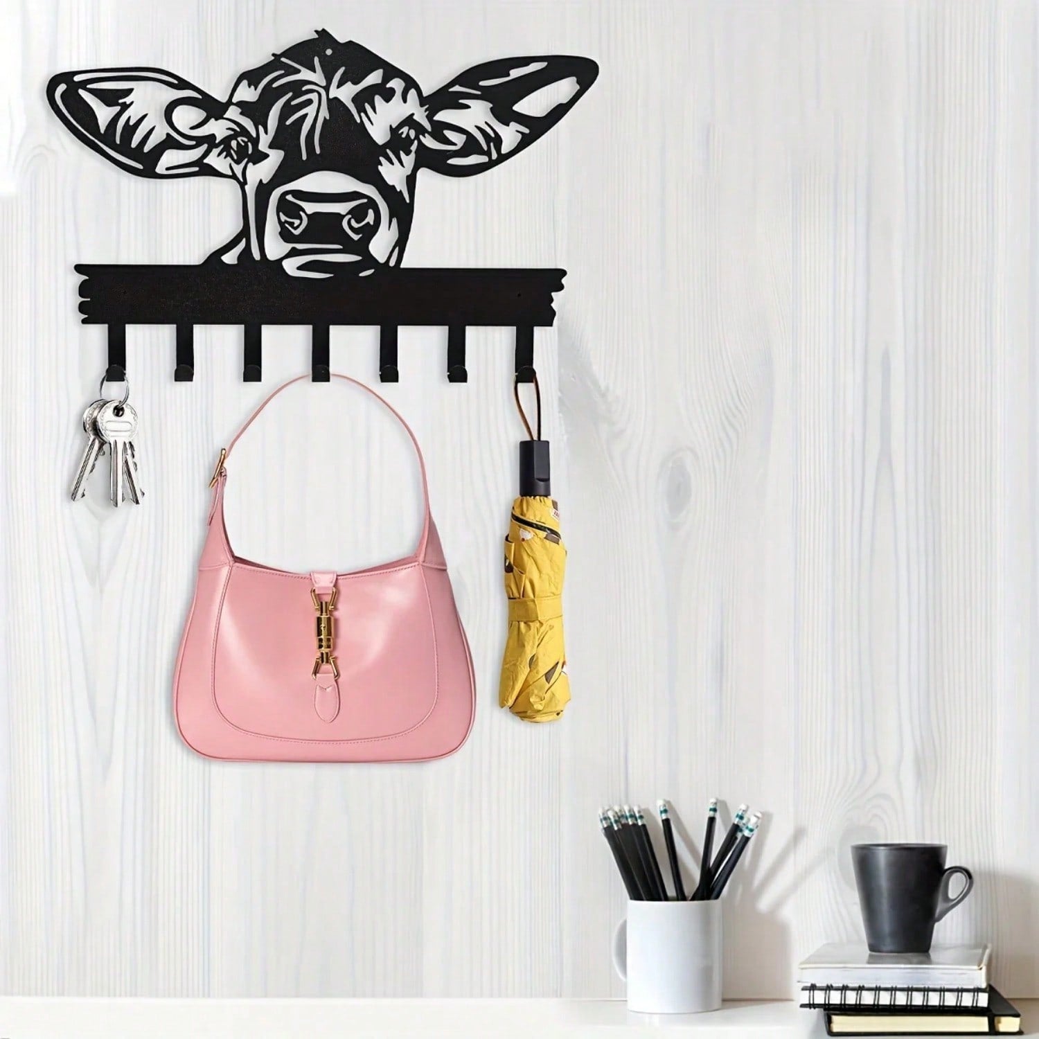 1 Ox Door Hook Hanger - Decorative coat rack for hanging clothing, hats, towels, and keys, home and wall decor