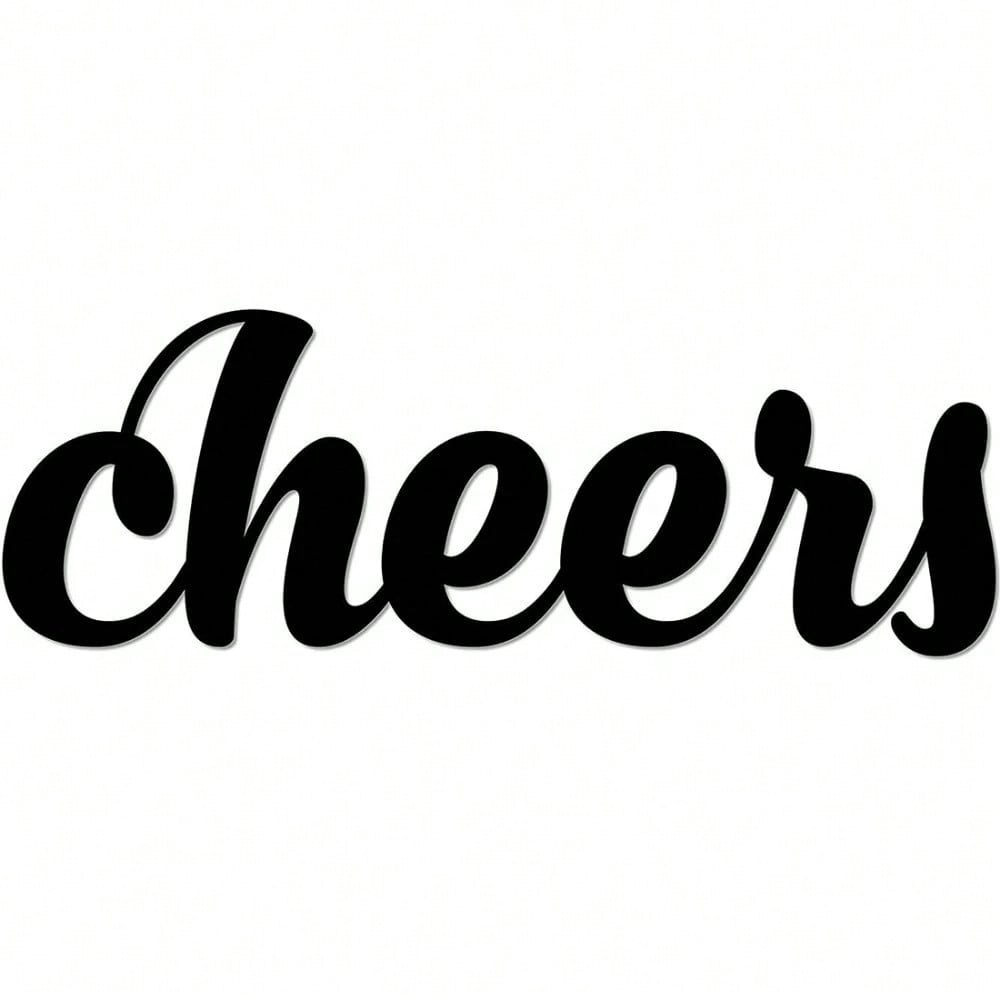 Pack of 1 "Cheers" Metal Bar Wall Decoration Wall Decoration Kitchen Text Signs, Wall Decoration, Wall Stickers, Wrought Iron Silhouettes