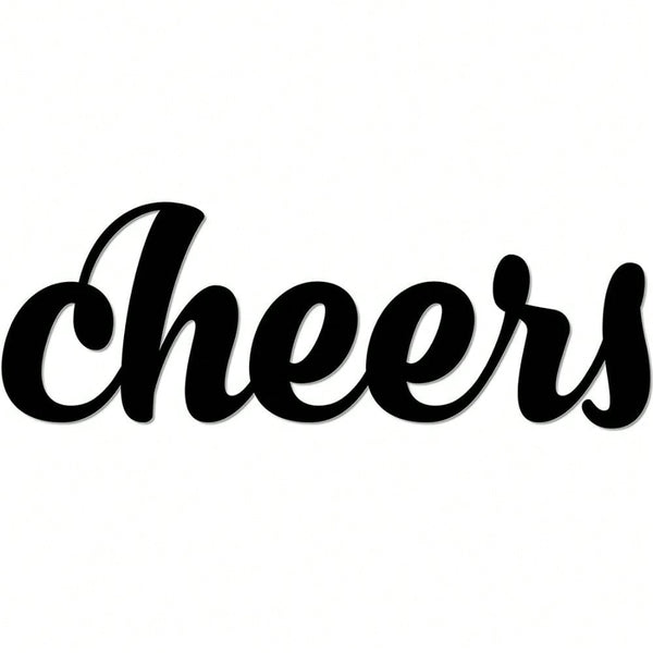 Pack of 1 "Cheers" Metal Bar Wall Decoration Wall Decoration Kitchen Text Signs, Wall Decoration, Wall Stickers, Wrought Iron Silhouettes