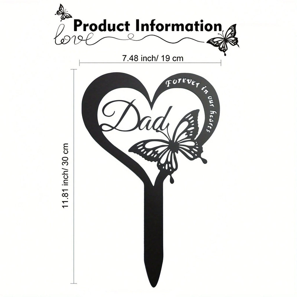 1 butterfly memorial plaque waterproof tombstone insert cemetery decoration cemetery metal tombstone father memorial wrought iron