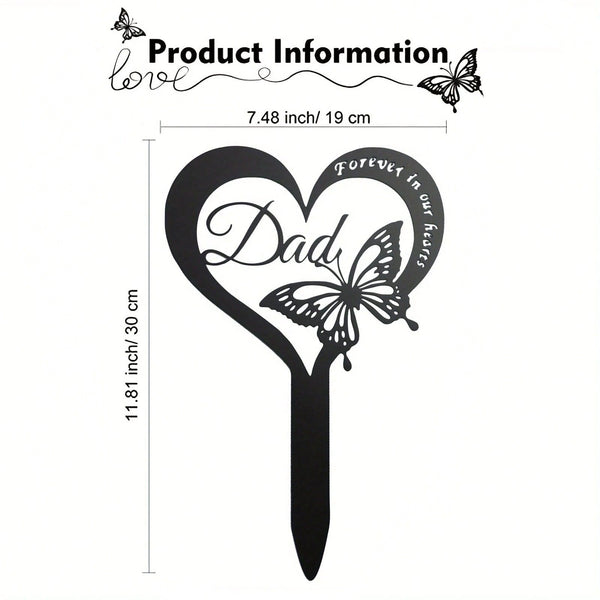 1 butterfly memorial plaque waterproof tombstone insert cemetery decoration cemetery metal tombstone father memorial wrought iron