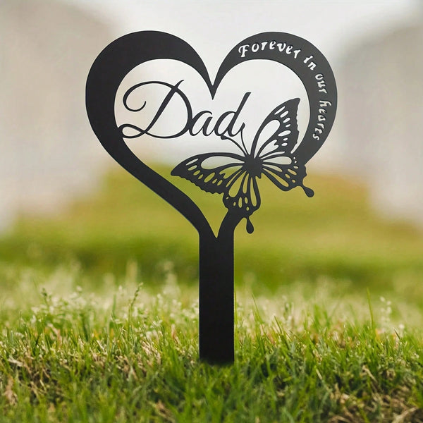 1 butterfly memorial plaque waterproof tombstone insert cemetery decoration cemetery metal tombstone father memorial wrought iron