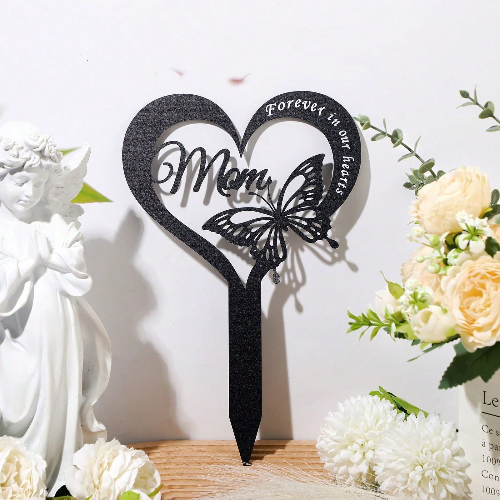 1 butterfly memorial plaque waterproof tombstone insert cemetery decoration cemetery metal tombstone father memorial wrought iron