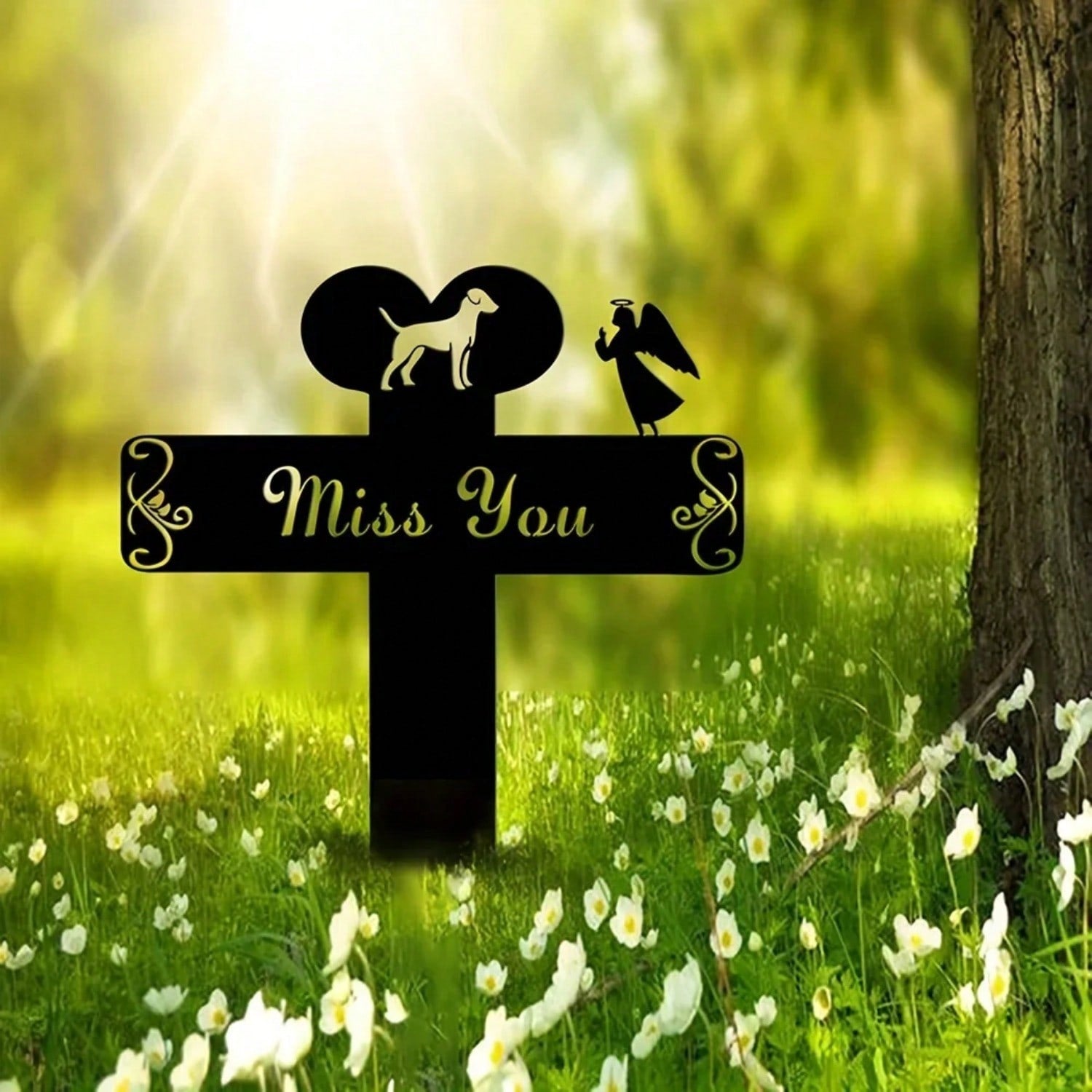 1 metal dog commemorative insert - pet dog commemorative garden insert, pet commemorative courtyard insert, commemorative courtyard sign, pet commemorative gift