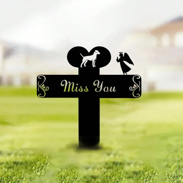 1 metal dog commemorative insert - pet dog commemorative garden insert, pet commemorative courtyard insert, commemorative courtyard sign, pet commemorative gift