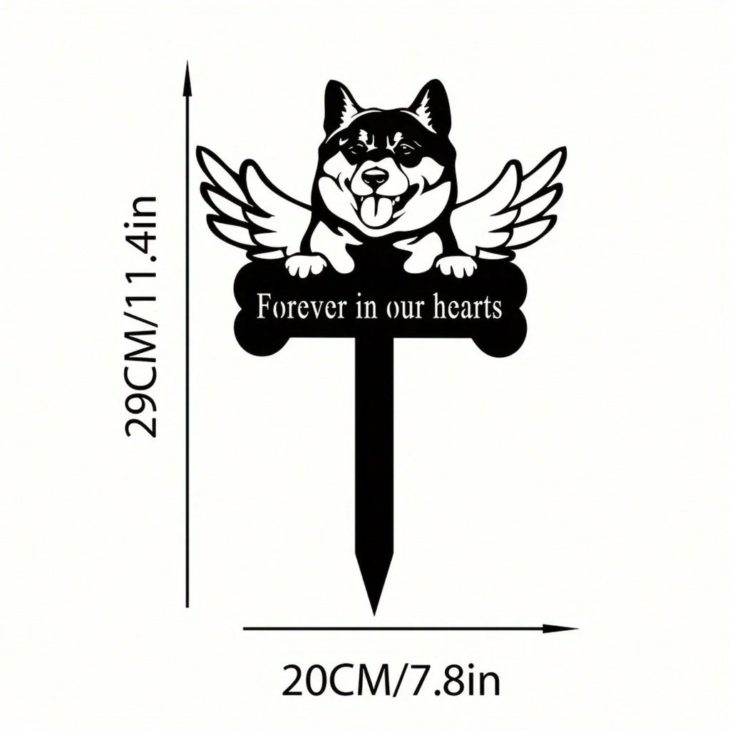 1 metal dog commemorative insert - pet dog commemorative garden insert, pet commemorative courtyard insert, commemorative courtyard sign, pet commemorative gift