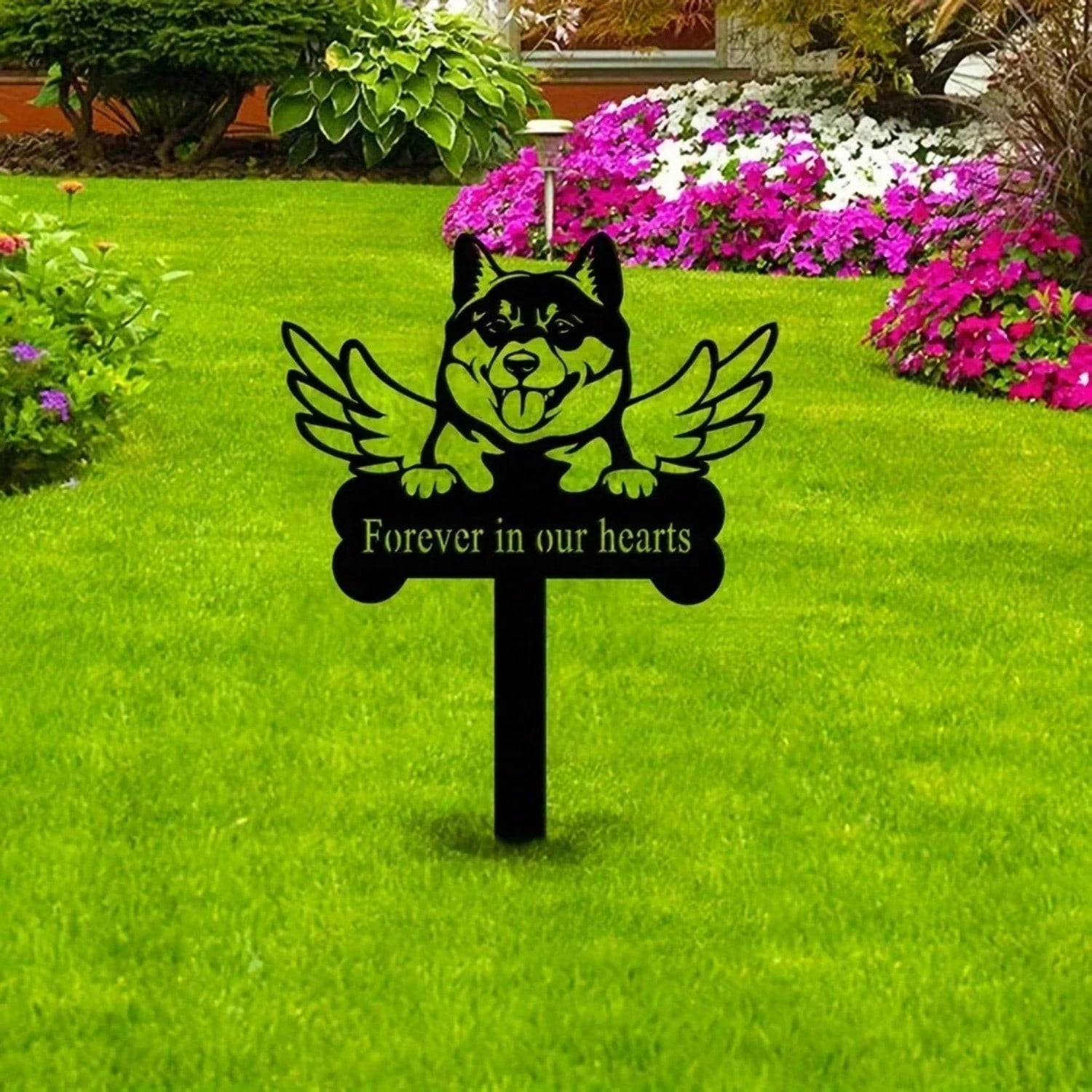 1 metal dog commemorative insert - pet dog commemorative garden insert, pet commemorative courtyard insert, commemorative courtyard sign, pet commemorative gift