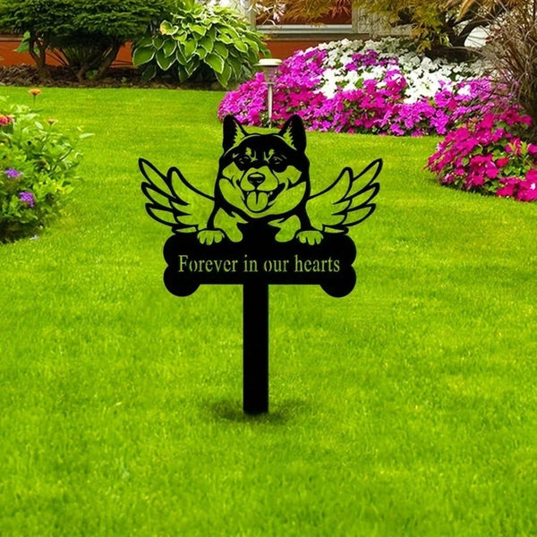 1 metal dog commemorative insert - pet dog commemorative garden insert, pet commemorative courtyard insert, commemorative courtyard sign, pet commemorative gift