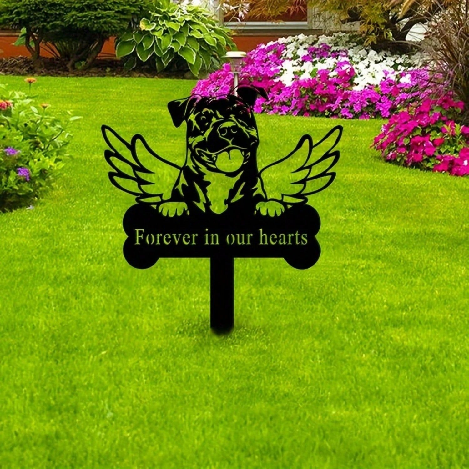 1 metal dog commemorative insert - pet dog commemorative garden insert, pet commemorative courtyard insert, commemorative courtyard sign, pet commemorative gift
