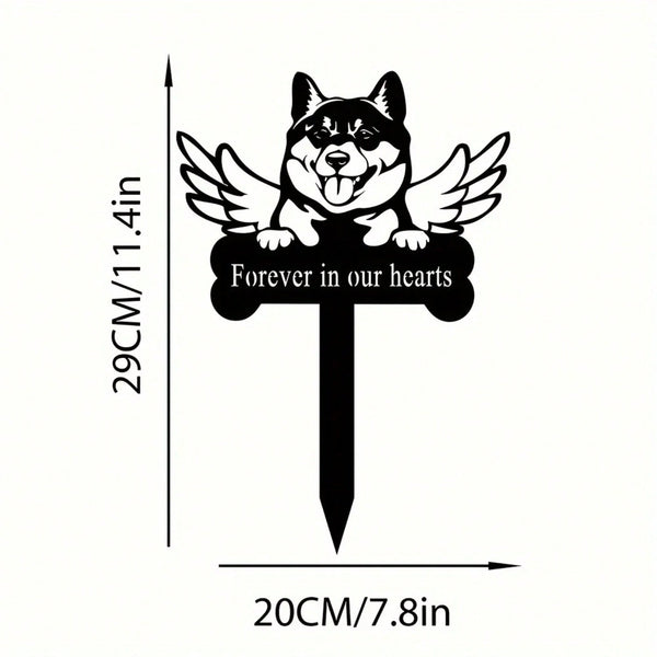1 metal dog commemorative insert - pet dog commemorative garden insert, pet commemorative courtyard insert, commemorative courtyard sign, pet commemorative gift