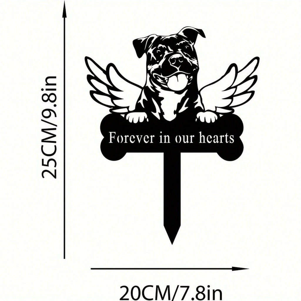 1 metal dog commemorative insert - pet dog commemorative garden insert, pet commemorative courtyard insert, commemorative courtyard sign, pet commemorative gift