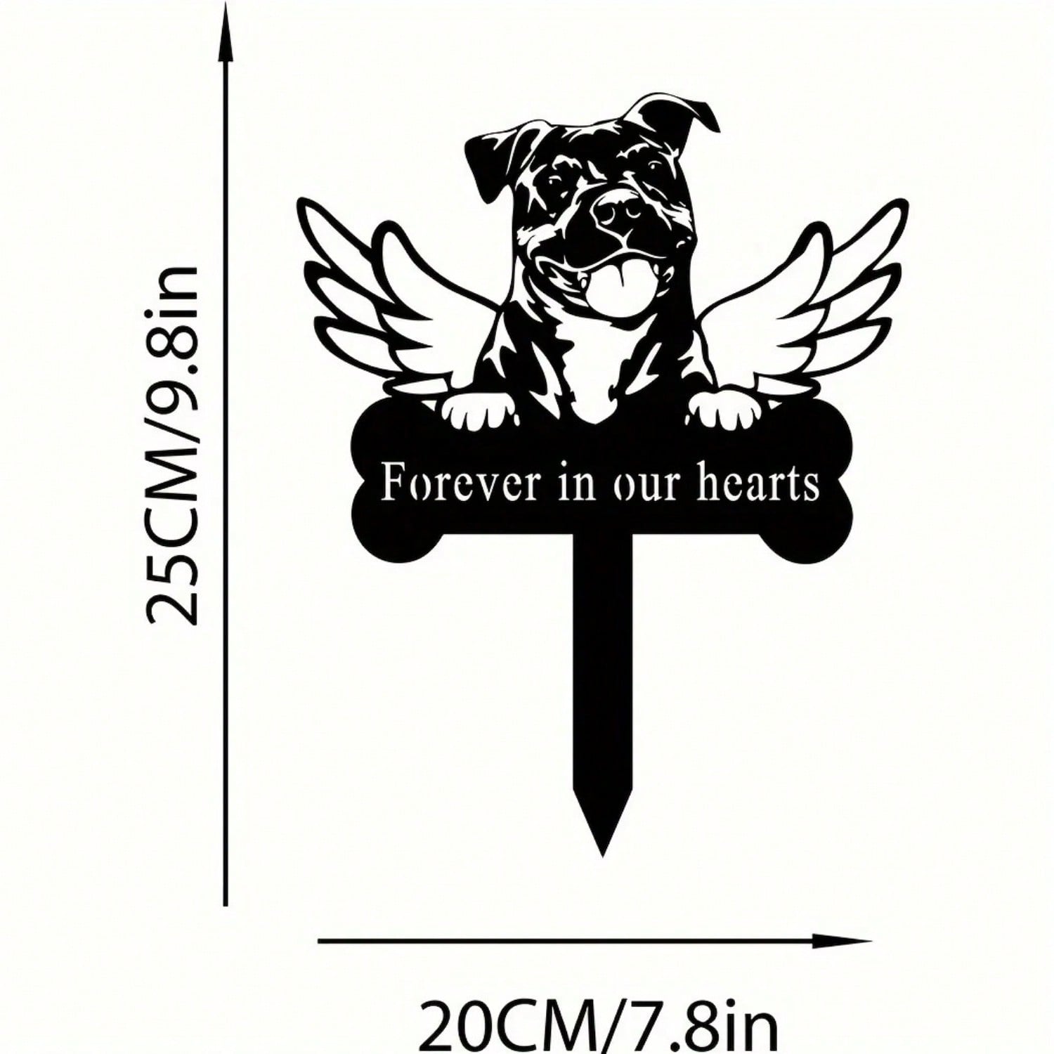 1 metal dog commemorative insert - pet dog commemorative garden insert, pet commemorative courtyard insert, commemorative courtyard sign, pet commemorative gift