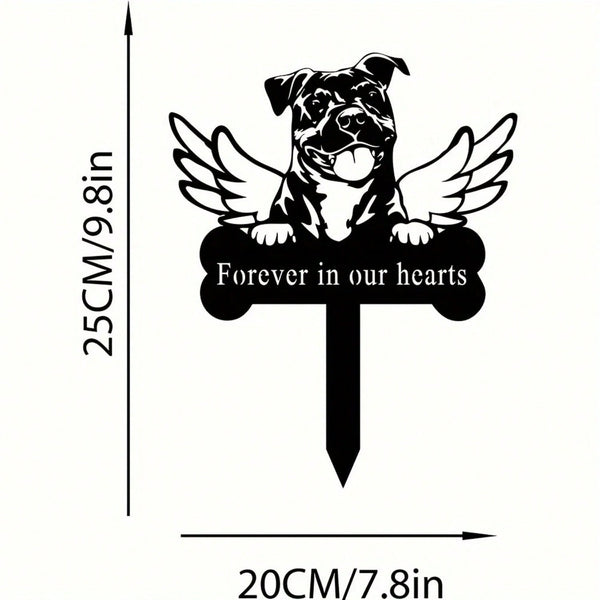 1 metal dog commemorative insert - pet dog commemorative garden insert, pet commemorative courtyard insert, commemorative courtyard sign, pet commemorative gift