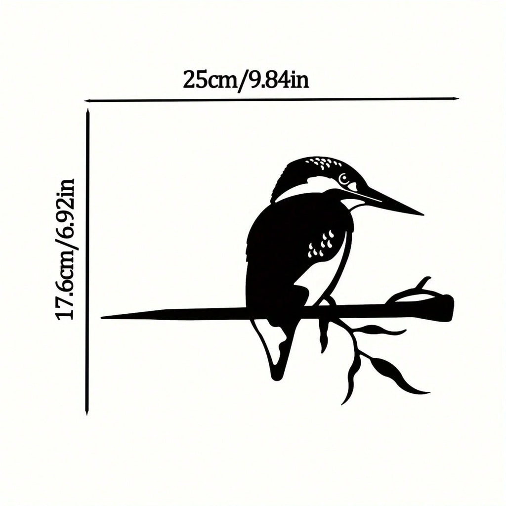 1-Piece bird-shaped wrought iron silhouette - garden garden decoration, outdoor wooden fence design decoration plug-in
