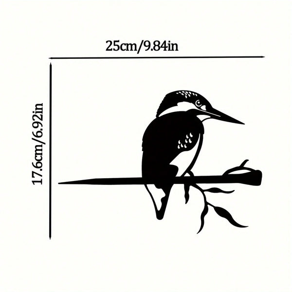 1-Piece bird-shaped wrought iron silhouette - garden garden decoration, outdoor wooden fence design decoration plug-in
